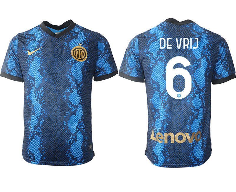 Men 2021-2022 Club Inter Milan home blue aaa versio #6 Nike Soccer Jersey
